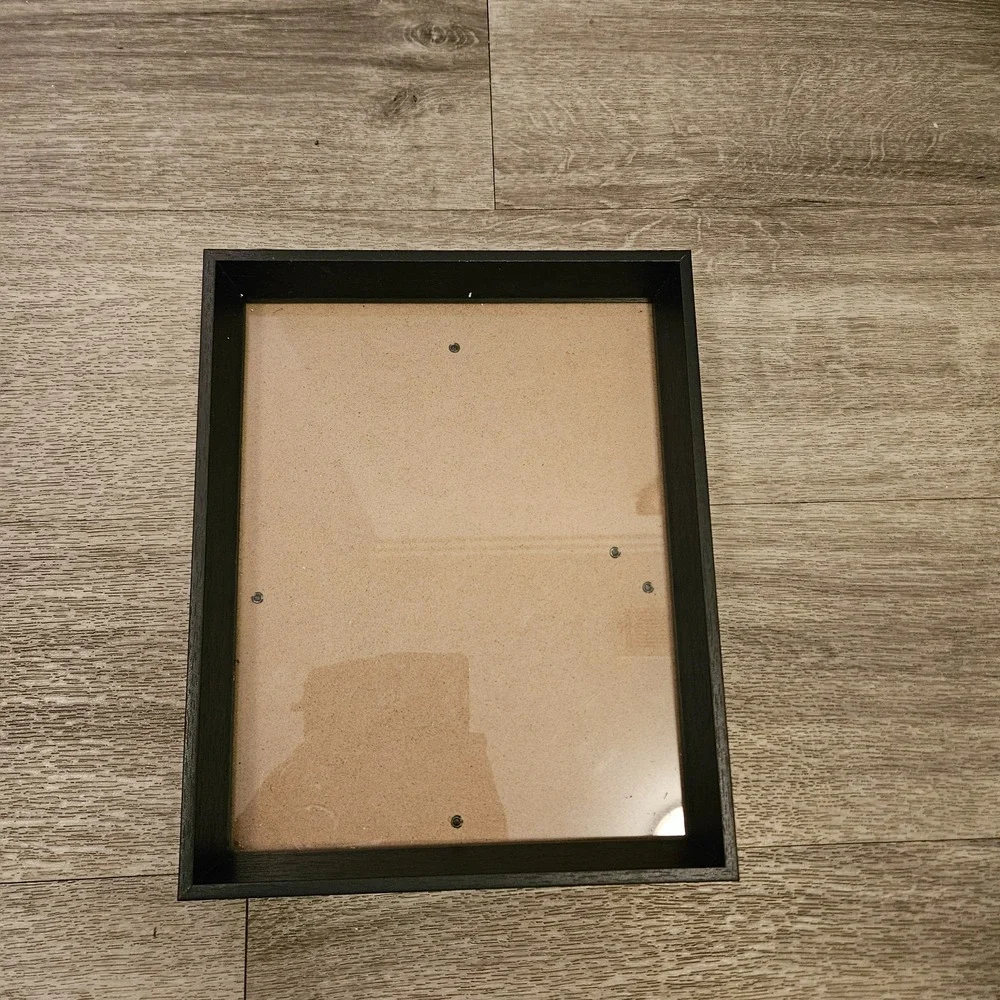 Black Photo Frame Memory Box Shadow Box Display Case Glass Top 8x10